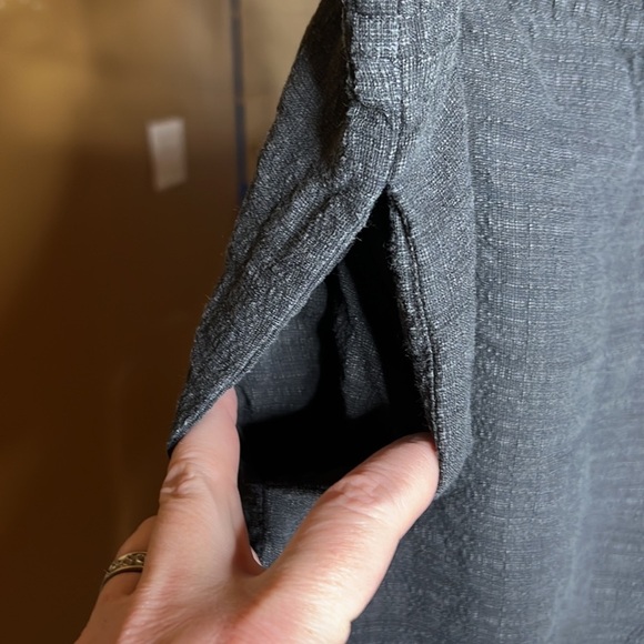 Eileen Fisher Petites Washable Stretch Crepe Straight Gray Pant Size PL - Picture 4 of 6